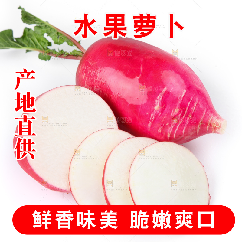 白底上的红萝卜