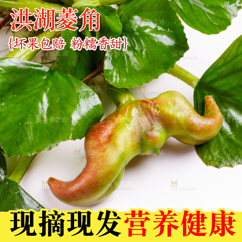 浅底上放着洪湖菱角