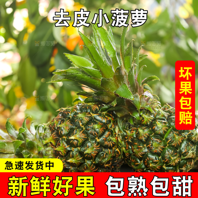 黑石板上的新鲜小菠萝