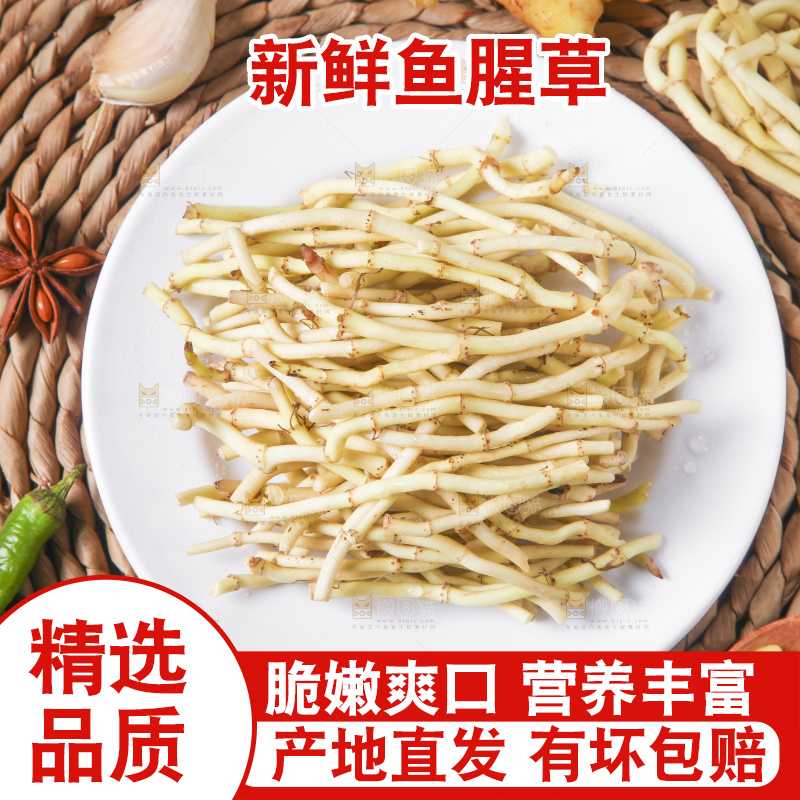 盘子里装着鱼腥草