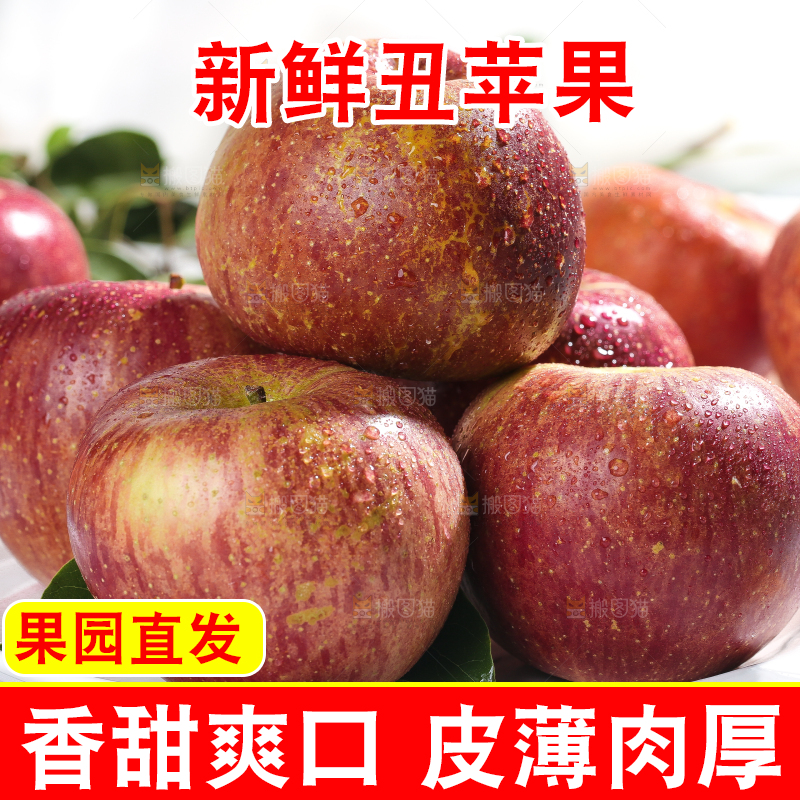 白格子上的冰糖心丑苹果
