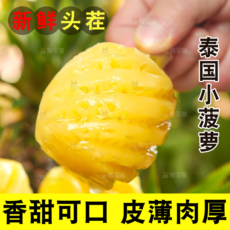 手里拿着新鲜小菠萝