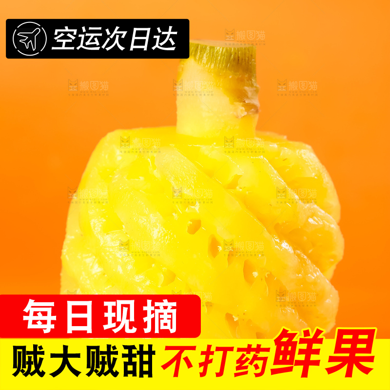 黄底上的泰国迷你小菠萝