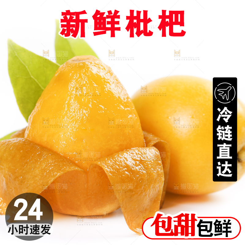 白底上的米易枇杷