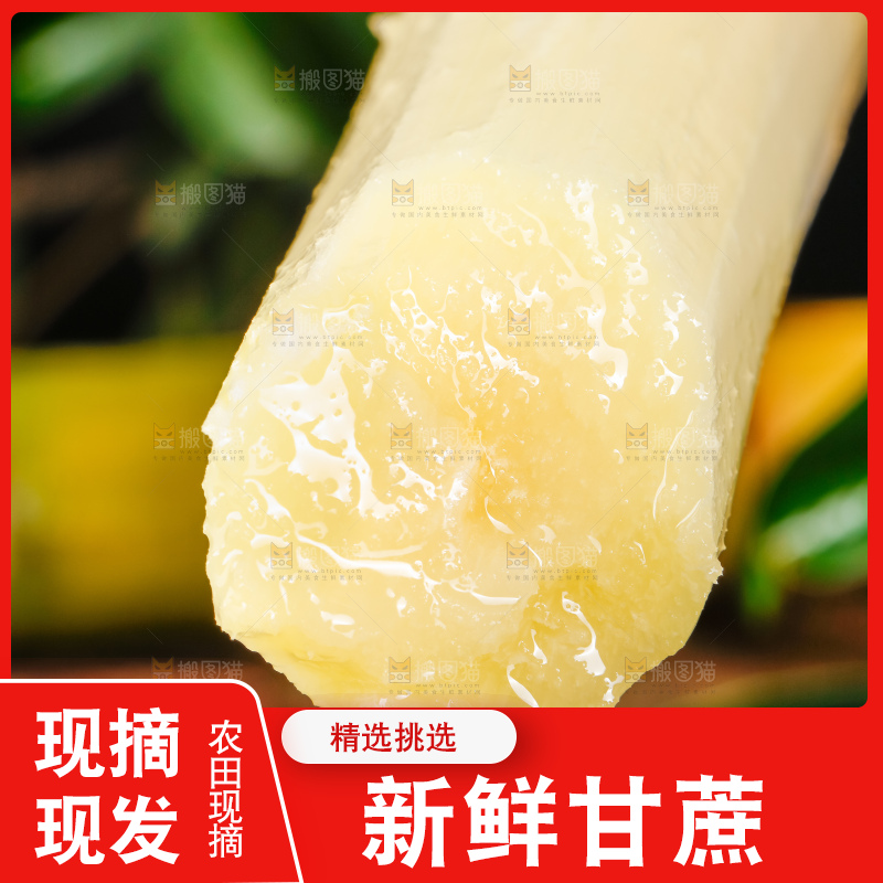 手里拿着新鲜甘蔗