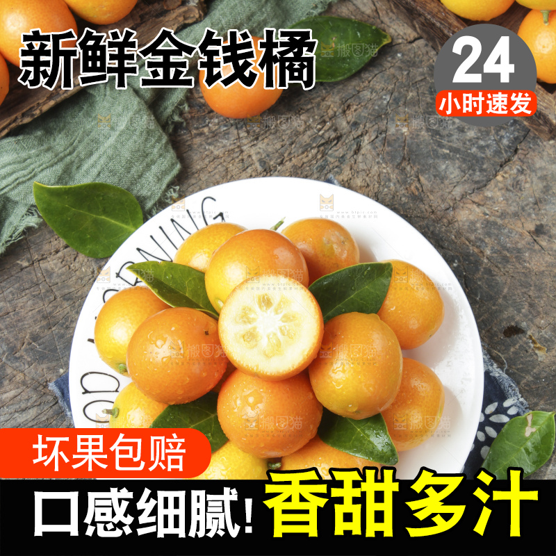 盘子里装着新鲜金钱桔