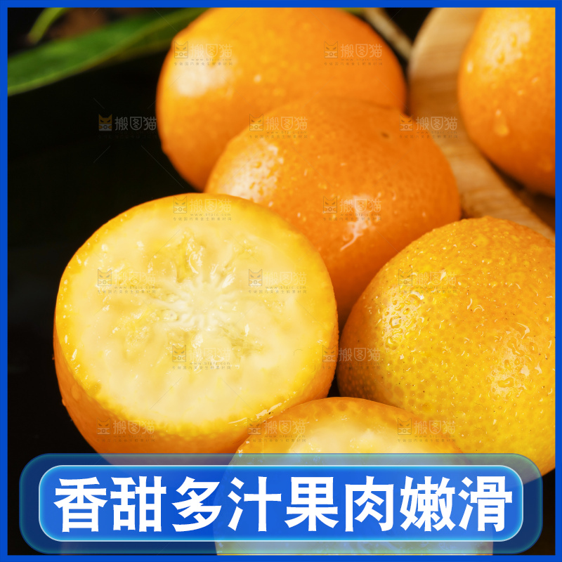 黑底上的小金桔