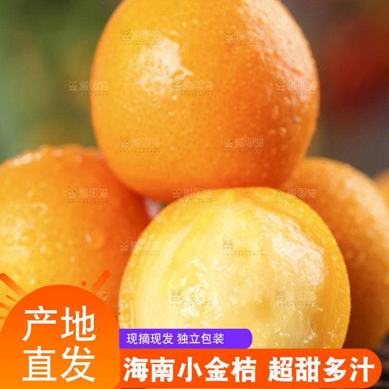木底上放着新鲜金钱桔