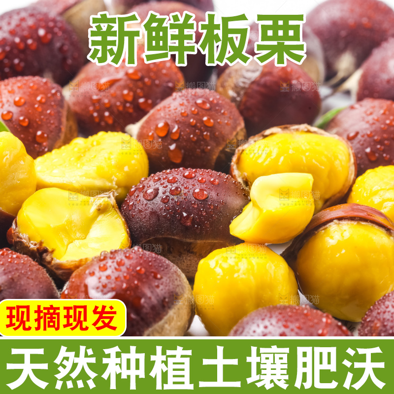 白底上放着迁西板栗