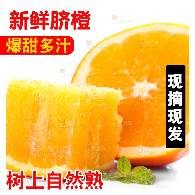 白底上的高山甜橙