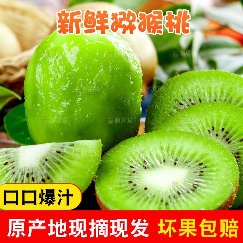 竹底上的陕西猕猴桃