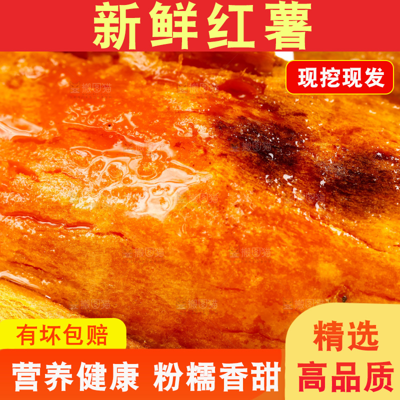 白底上的红薯