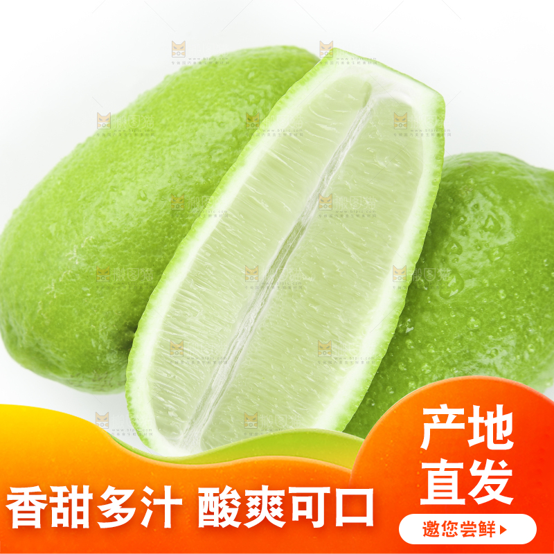 白底上的香水柠檬