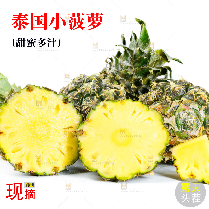 白底上的泰国迷你小菠萝