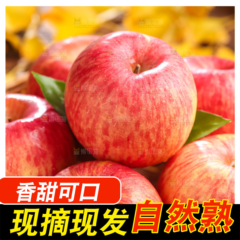 篮子里装着冰糖心苹果