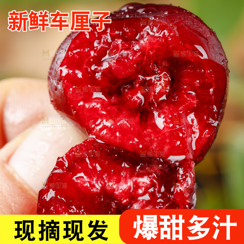 手里拿着新鲜车厘子