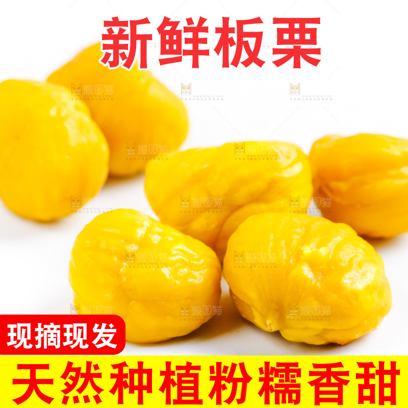 白底上放着毛栗子