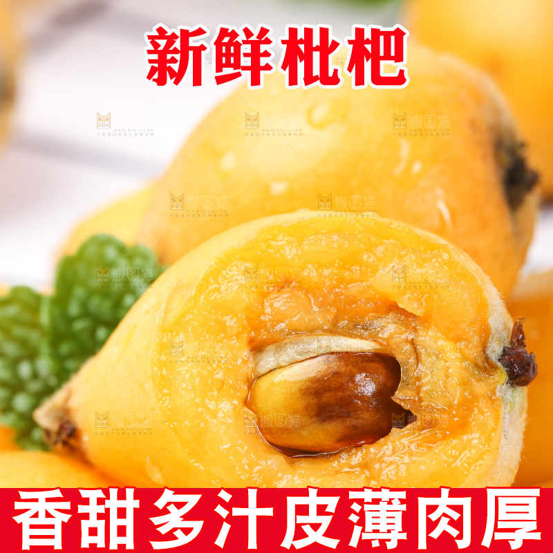 白格子底上的云南蒙自枇杷