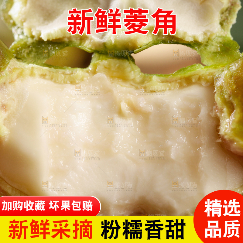 手里拿着新鲜菱角