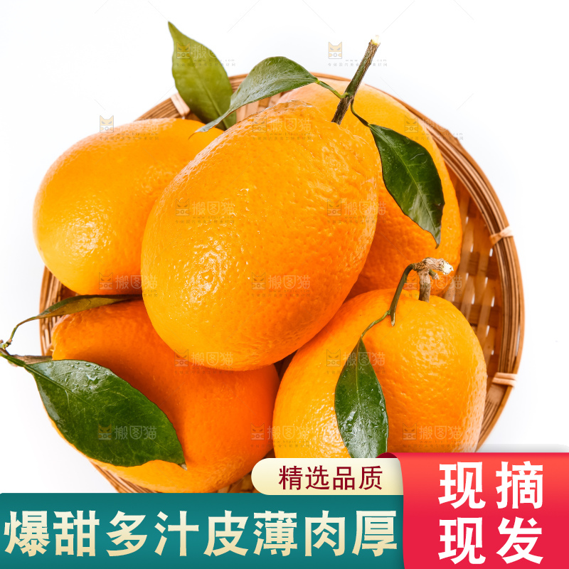 篮子里装着秭归脐橙