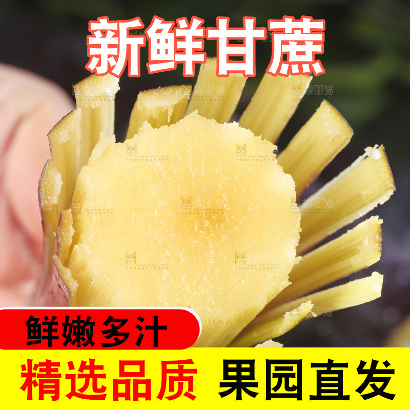 手里拿着新鲜甘蔗