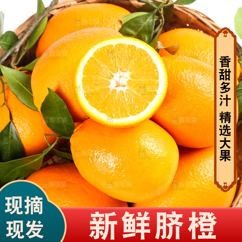 篮子里装着奉节脐橙
