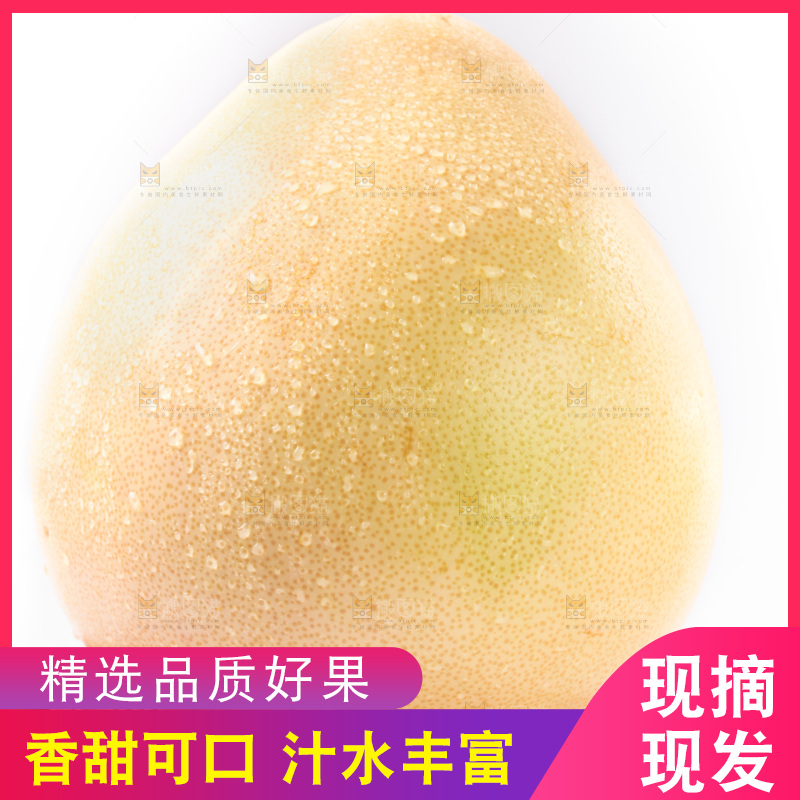 白底上的新鲜柚子