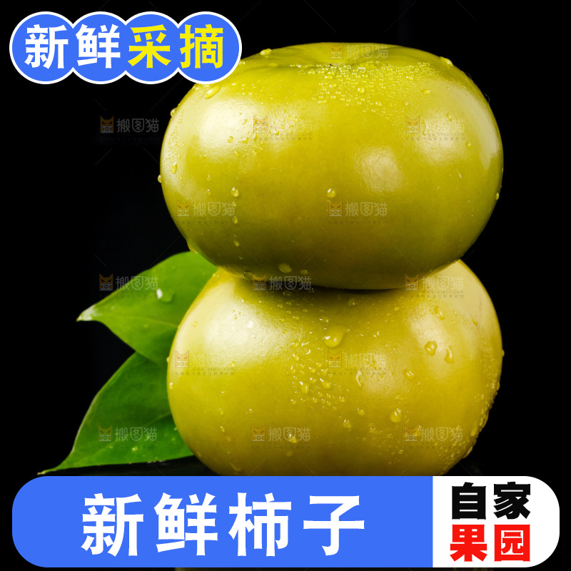 黑底上的柿子