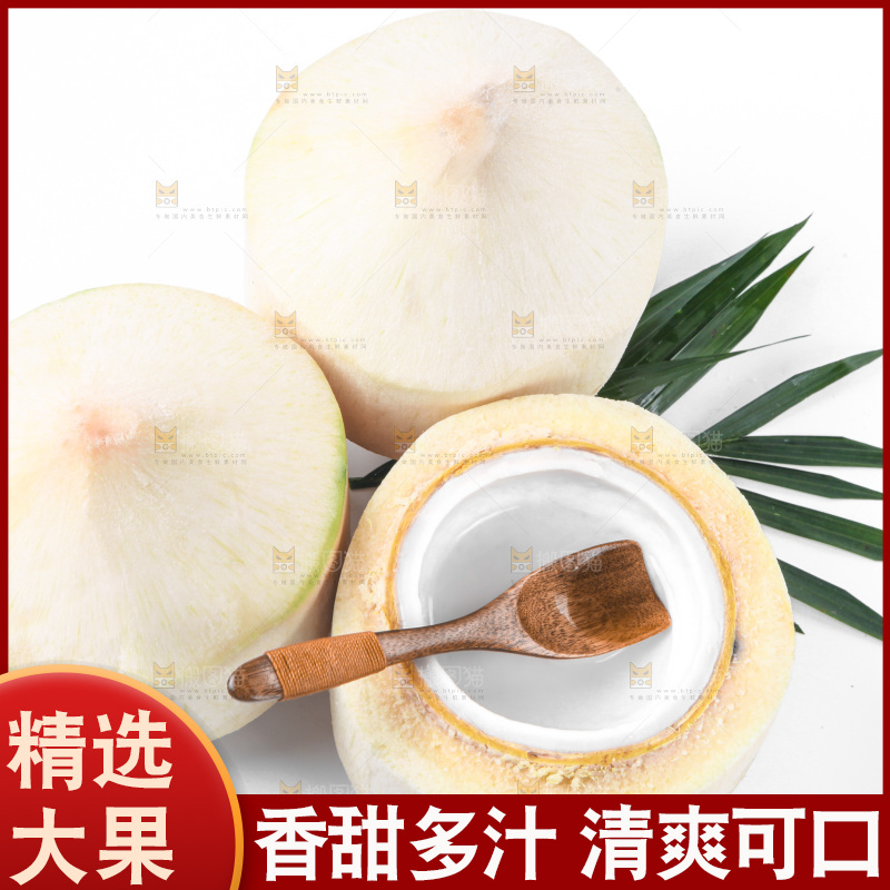 白底上放着青椰子