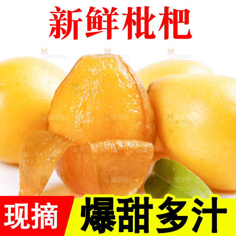 白底上的米易枇杷