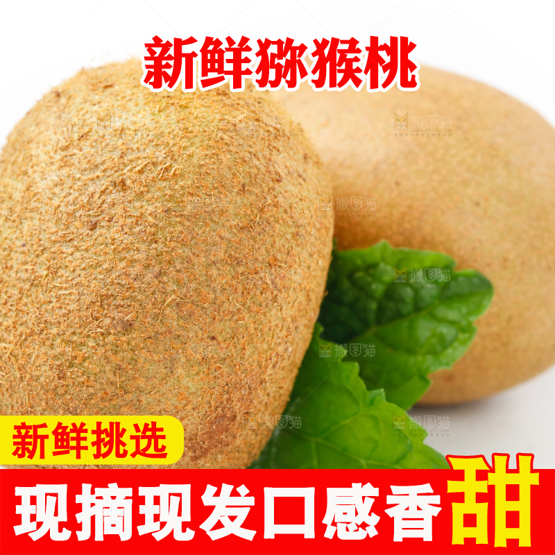 白底上的绿心猕猴桃