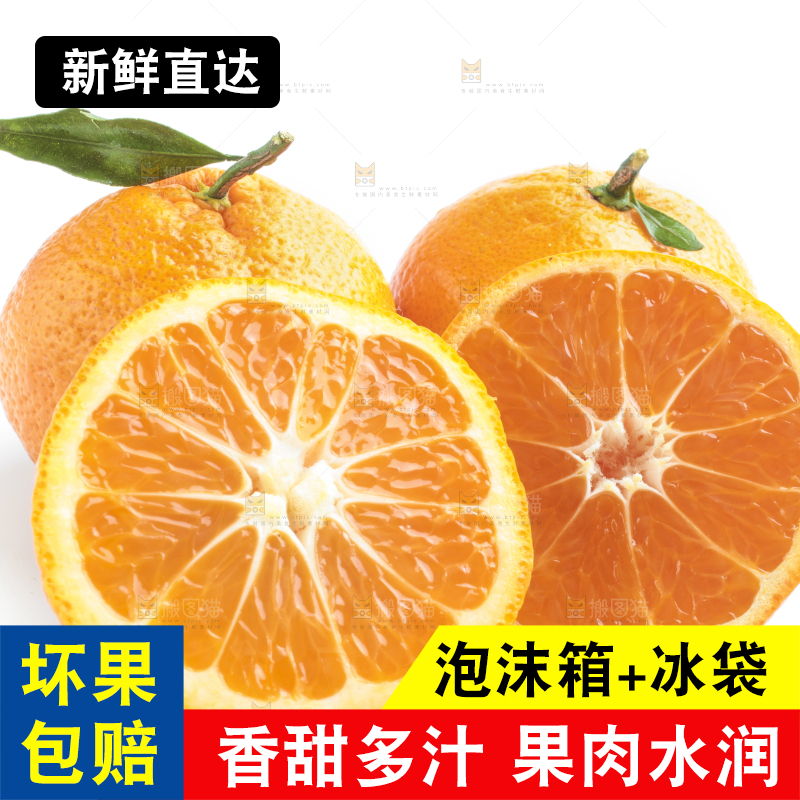 白底上摆放着椪柑橘