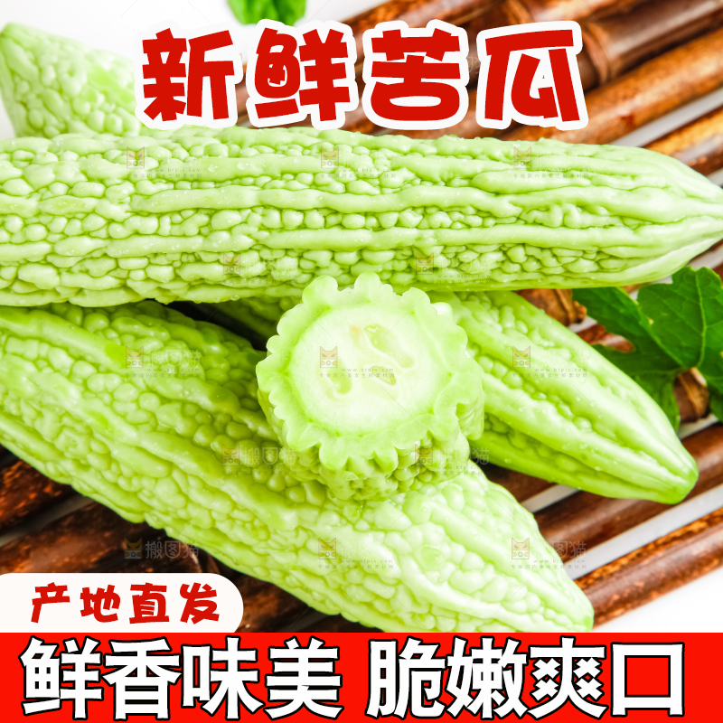 竹底上的长苦瓜