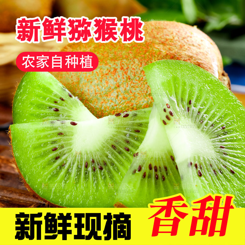 竹底上的陕西猕猴桃