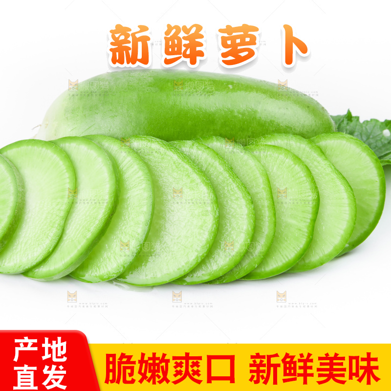 白底上的青萝卜