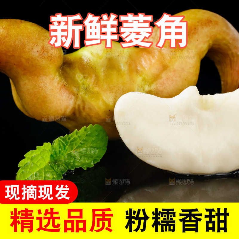 黑底上的菱角