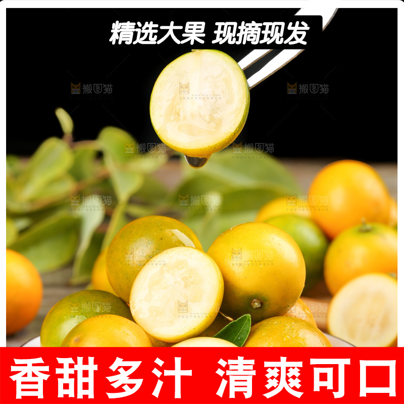 叉子上叉着小金桔