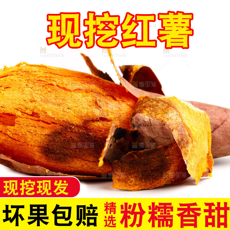 白底上的红薯