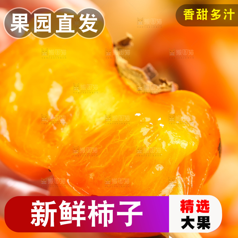 手里拿着新鲜柿子