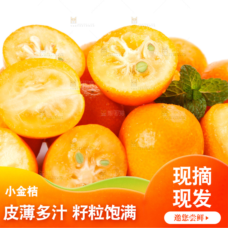 白底上的融安小金桔