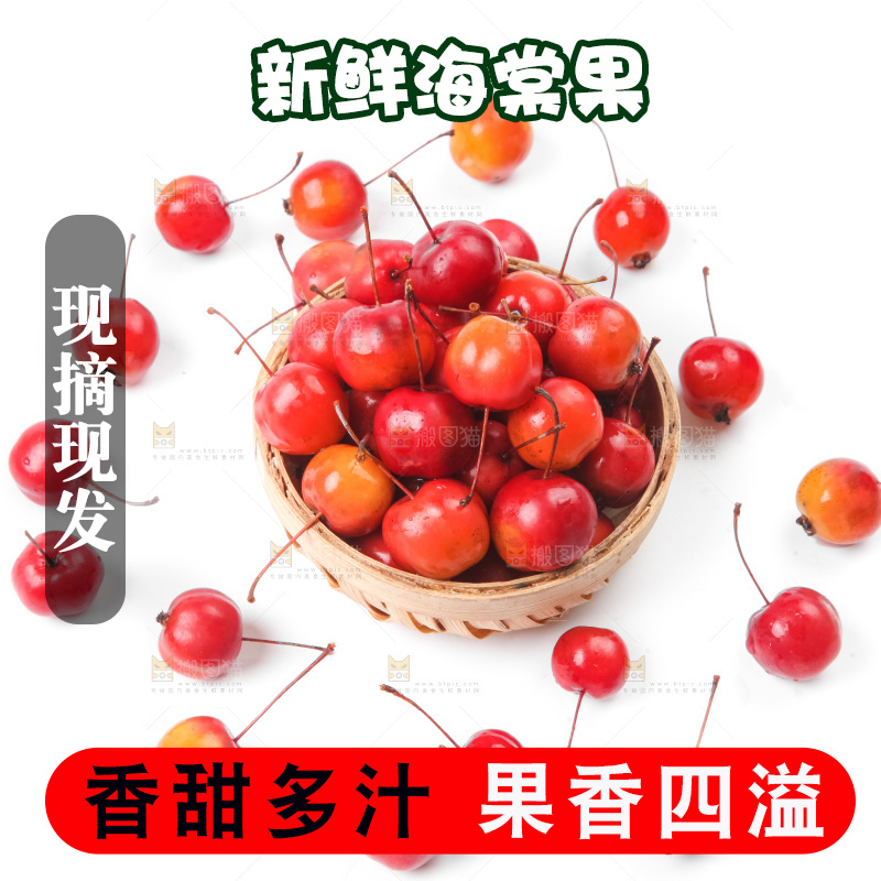 白底上放着东北海棠果