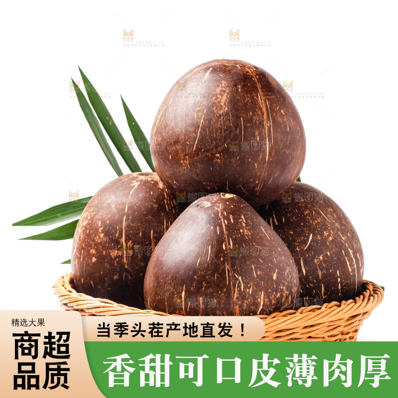 篮子上的椰子
