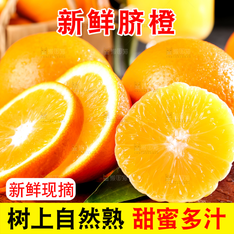 黄板子上的脐橙