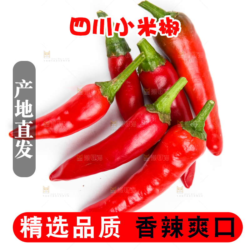 白底上摆放着广西小米椒