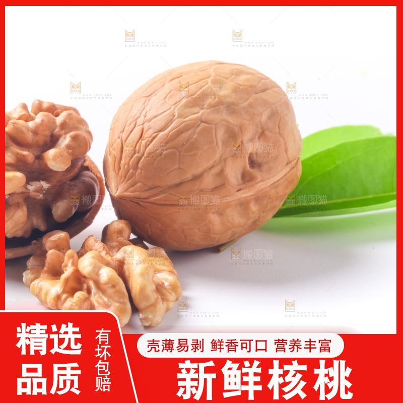 浅底上的薄皮核桃