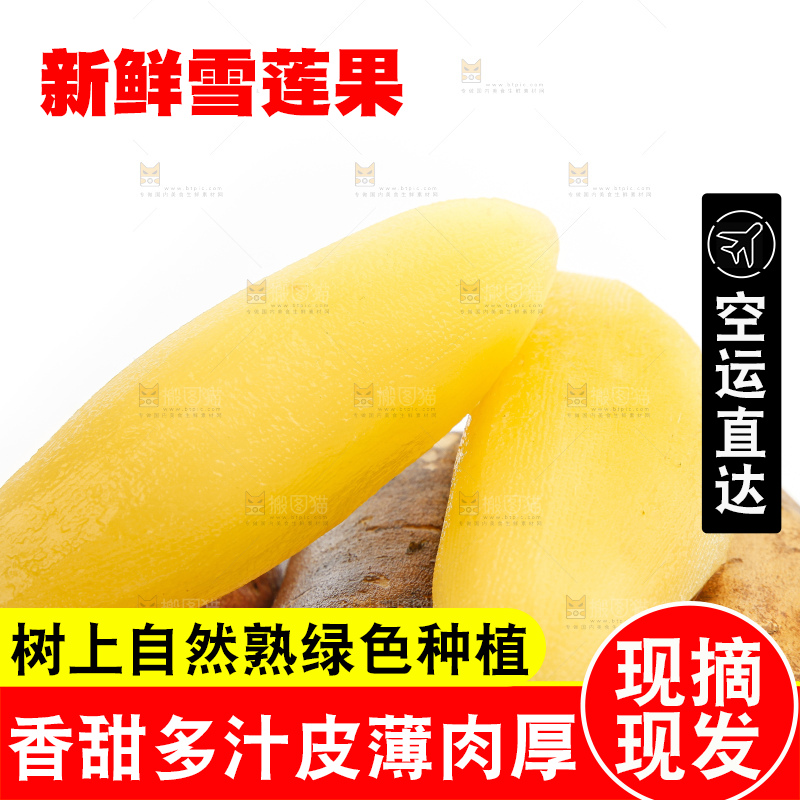 白底上放着雪莲果
