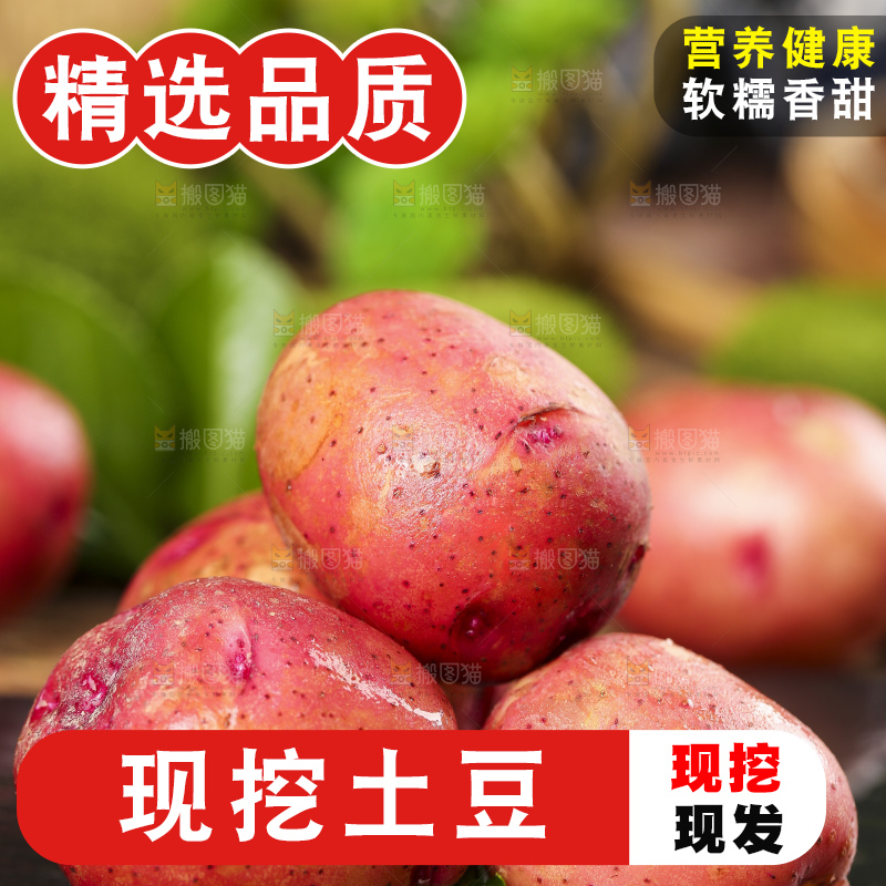 深底上摆放着红皮土豆