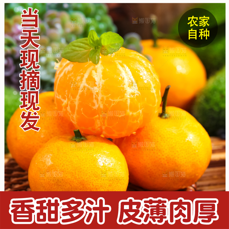竹垫上放着砂糖橘