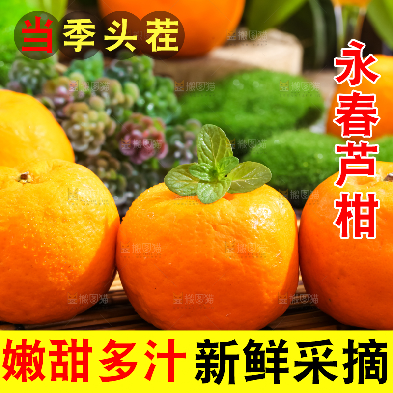 竹垫上放着芦柑