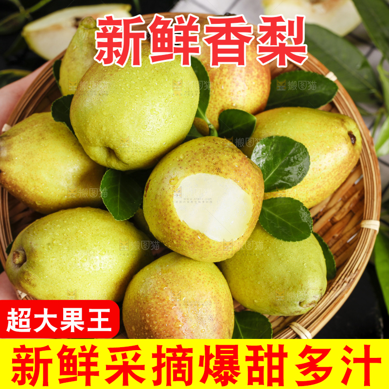 手里拿着一篮早酥梨